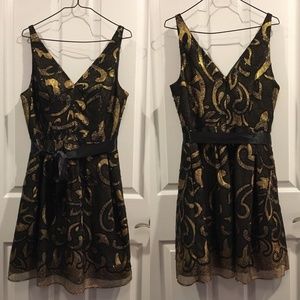 Francesca's Jun & Ivy Black Sequin Cocktail Dress